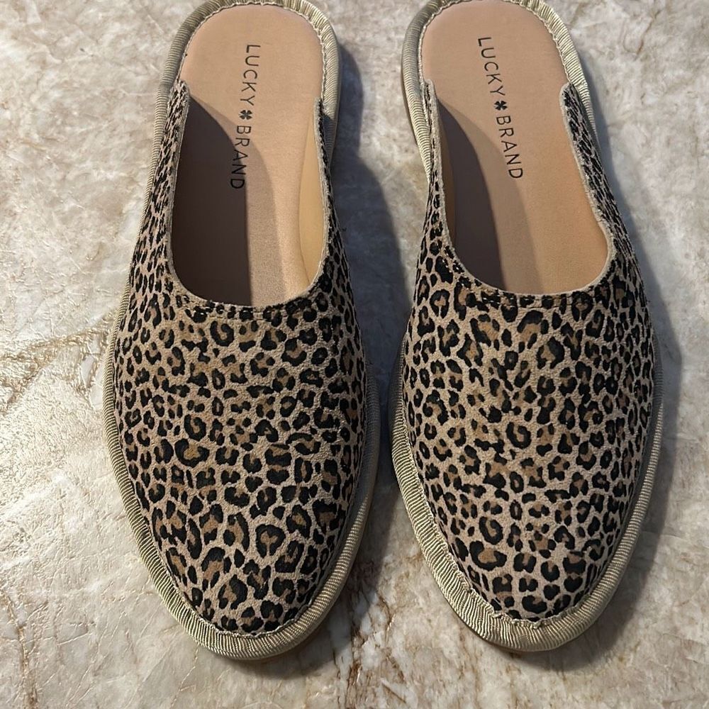 LUCKY BRAND Animal Print Mules NWOT
